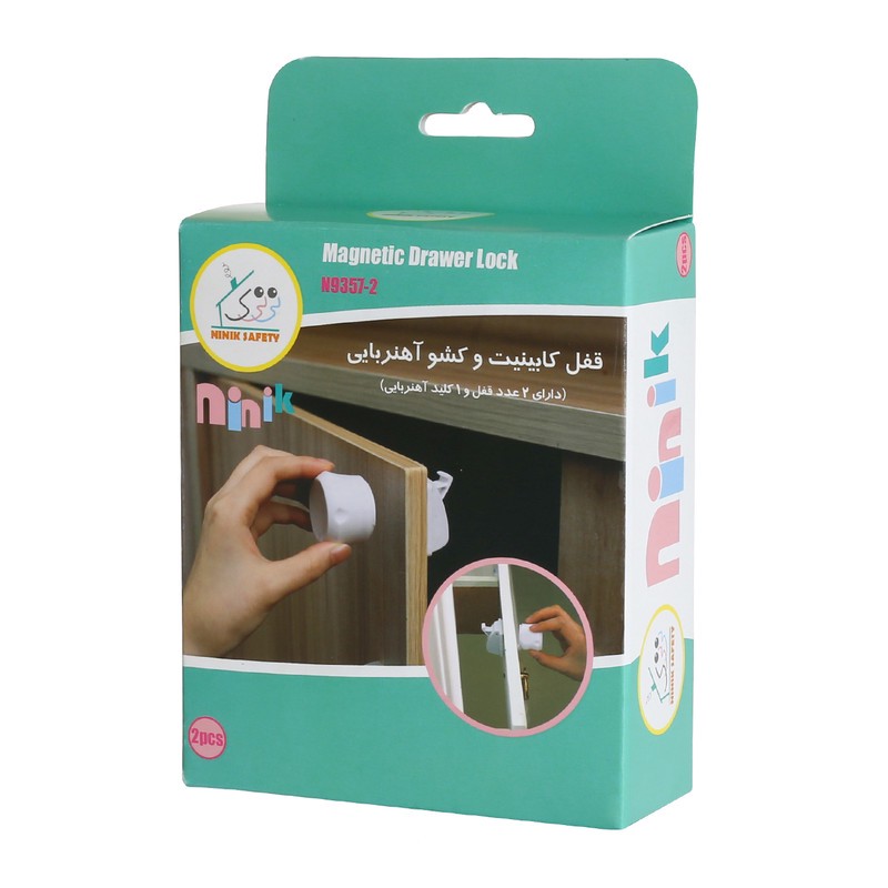 قفل کشو و کابینت آهنربایینی نی ک مدل N9357-2 بسته 2 عددی