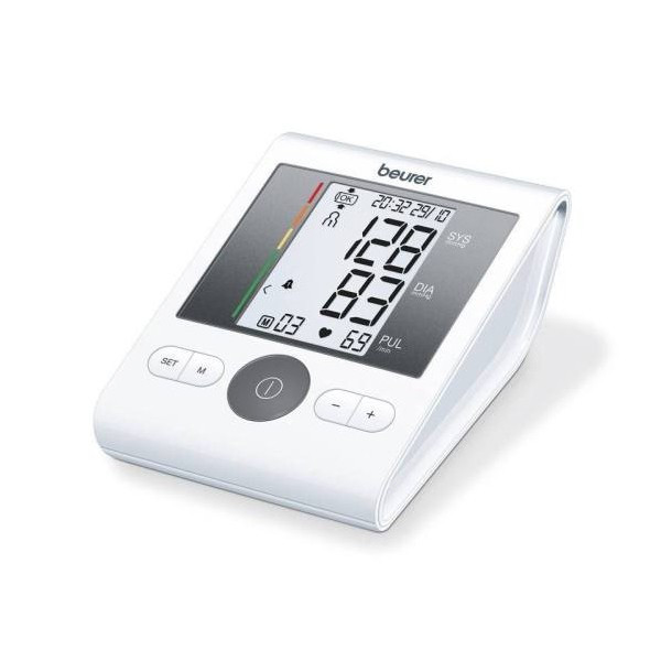 فشارسنج بازویی دیجیتال بیورر مدل BM28 با حافظه 120 رکورد برای 4 کاربر، نمایشگر LCD بزرگ، تشخیص آریتمی، هشدار خطای محا...