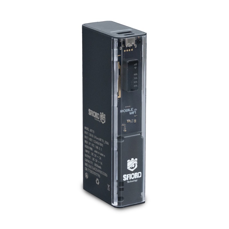 مودم 4G LTE قابل حمل اسفیورد مدل M770 با باتری 8000mAh، پشتیبانی از 10 دستگاه همزمان، سرعت دانلود تا 50Mbps، فایروال ...