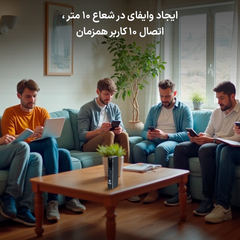 مودم 4G LTE قابل حمل اسفیورد مدل M770 با باتری 8000mAh، پشتیبانی از 10 دستگاه همزمان، سرعت دانلود تا 50Mbps، فایروال ...