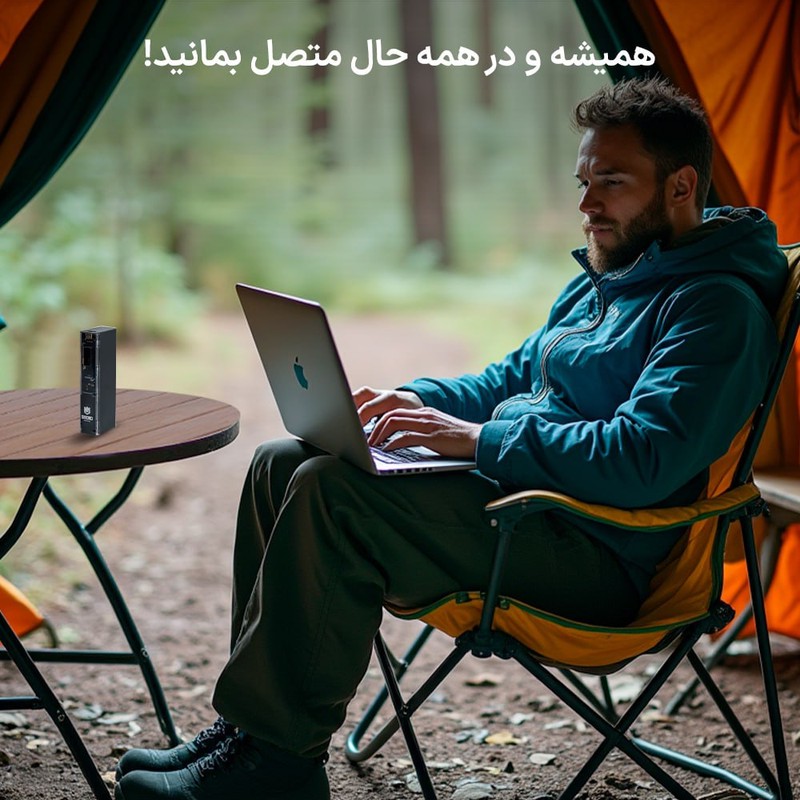 مودم 4G LTE قابل حمل اسفیورد مدل M770 با باتری 8000mAh، پشتیبانی از 10 دستگاه همزمان، سرعت دانلود تا 50Mbps، فایروال ...
