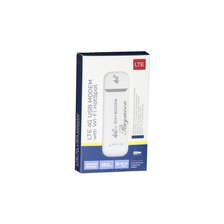 مودم سیمکارتی 4G قابل حمل رایمون مدل LTE-4G با اتصال USB و وایفای، پشتیبانی از 10 دستگاه و سرعت دانلود 150 مگابیت بر ...