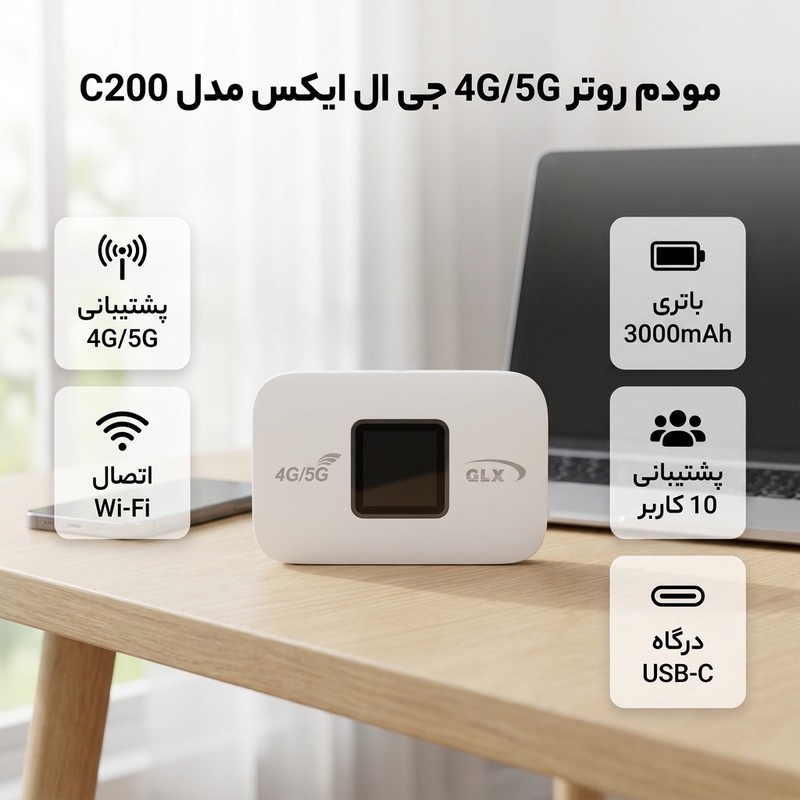 مودم 4G/5G قابل حمل جی ال ایکس مدل C200