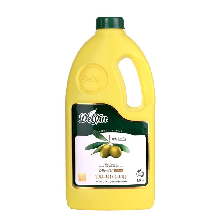 روغن زیتون خالص سرخ کردنی و پخت و پز تصفیه شده و بدون بو دلوین- 1800 میلی لیتر