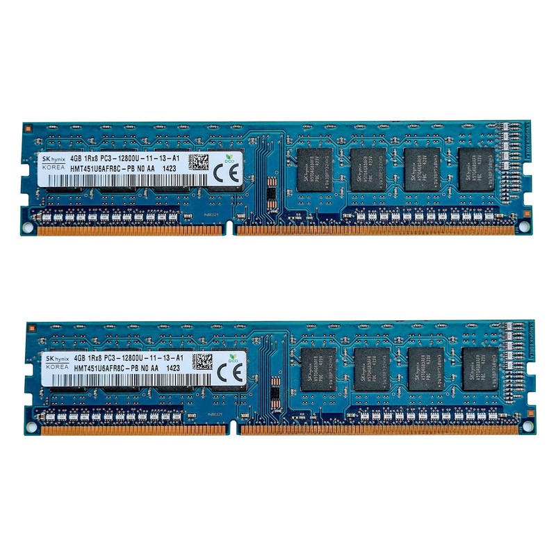 رم کامپیوتر DDR3 تک کاناله 1600 مگاهرتز CL11 اس کی هاینیکس مدل PC3-12800U ظرفیت 4 گیگابایت بسته دو عددی