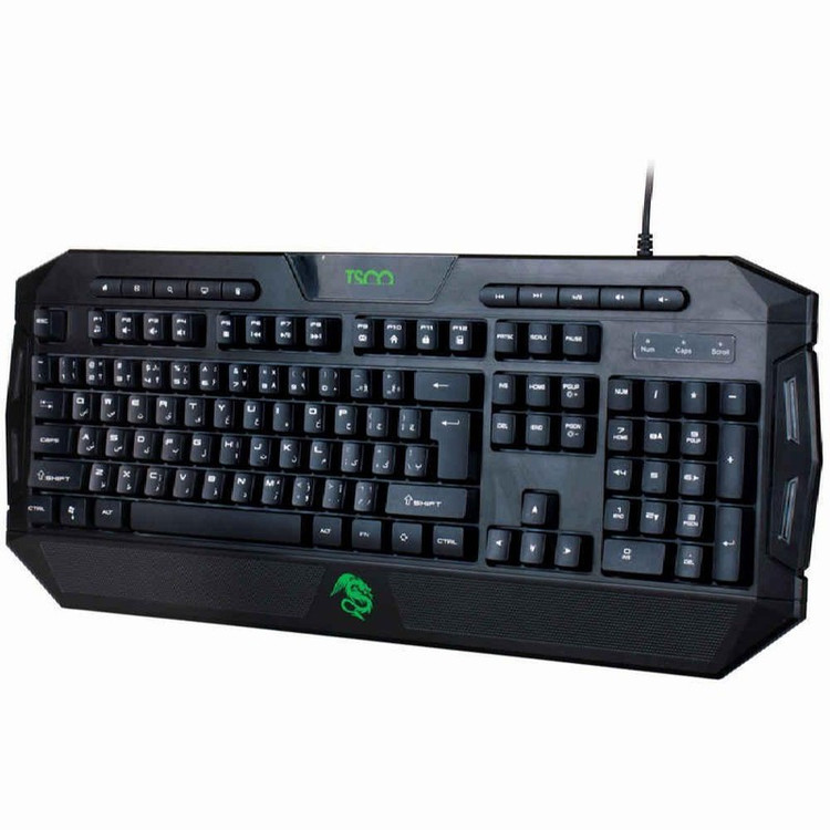 کیبورد گیمینگ تسکو مدل TK 8124، سوییچ ممبران، Full-Size، نورپردازی RGB LED