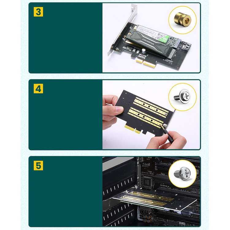 مبدل M.2 M-Key+M.2 B-Key به PCle 3.0 4X یوگرین مدل CM302-70504