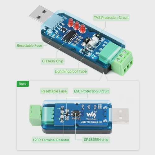 مبدل صنعتی USB به سریال ویوشیر مدل USB TO RS485 (B)