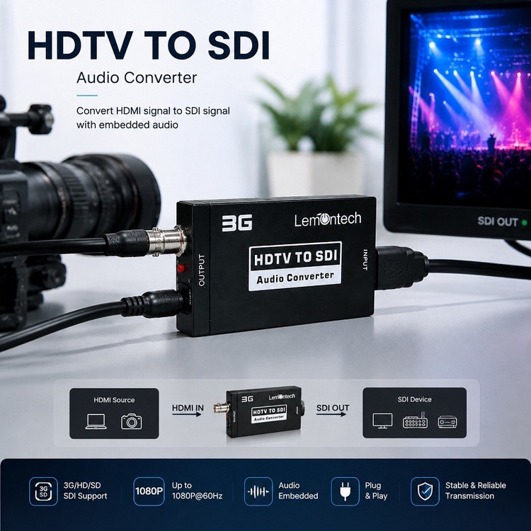 مبدل HDMI به SDI لمونتک مدلMini HDTV to SDI Converter 3G