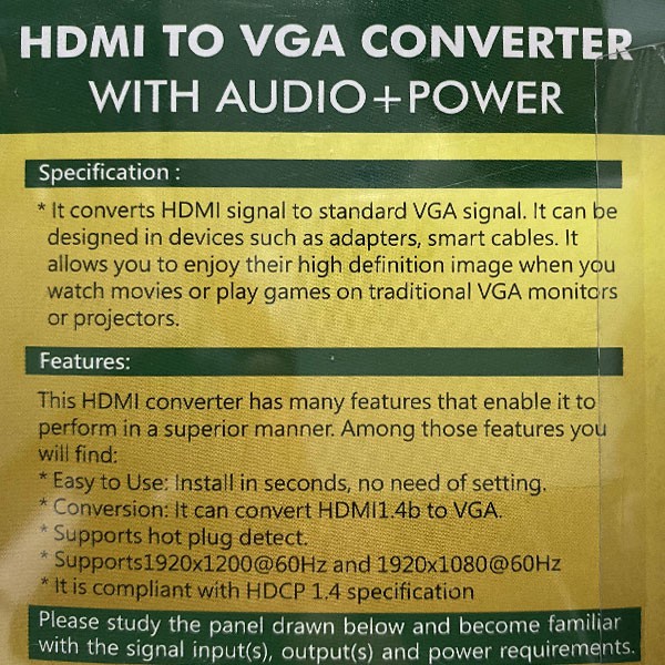 مبدل HDMI به VGA فرانت مدل FN-HVAM