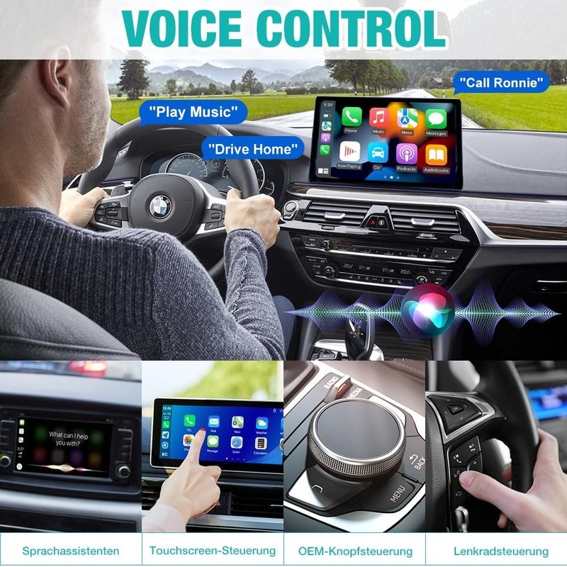 کارپلی و اندروید اتو مدل Wireless P7794 Carplay/Android Auto به همراه مبدل USB به USB-C