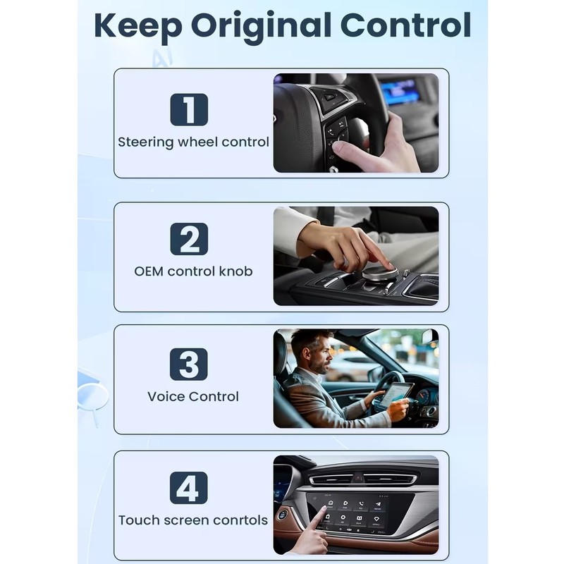 کارپلی و اندروید اتو مدل Wireless P7794 Carplay/Android Auto به همراه مبدل USB به USB-C