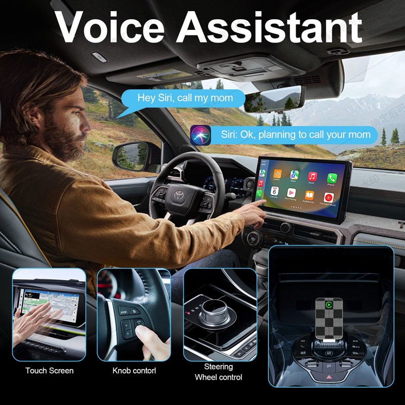 کارپلی و اندروید اتو مدل Wireless CarPlay/Android Auto به همراه مبدل USB به USB-C و کابل افزایش طول USB