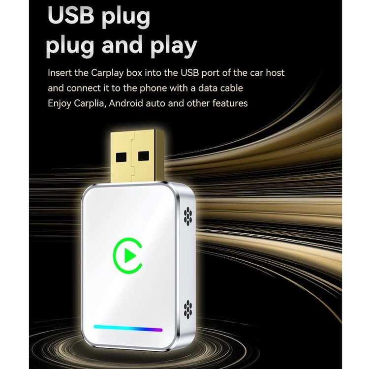 کارپلی و اندروید اتو مدل Wireless CarPlay/Android Auto Q1JS به همراه مبدل USB به USB-C