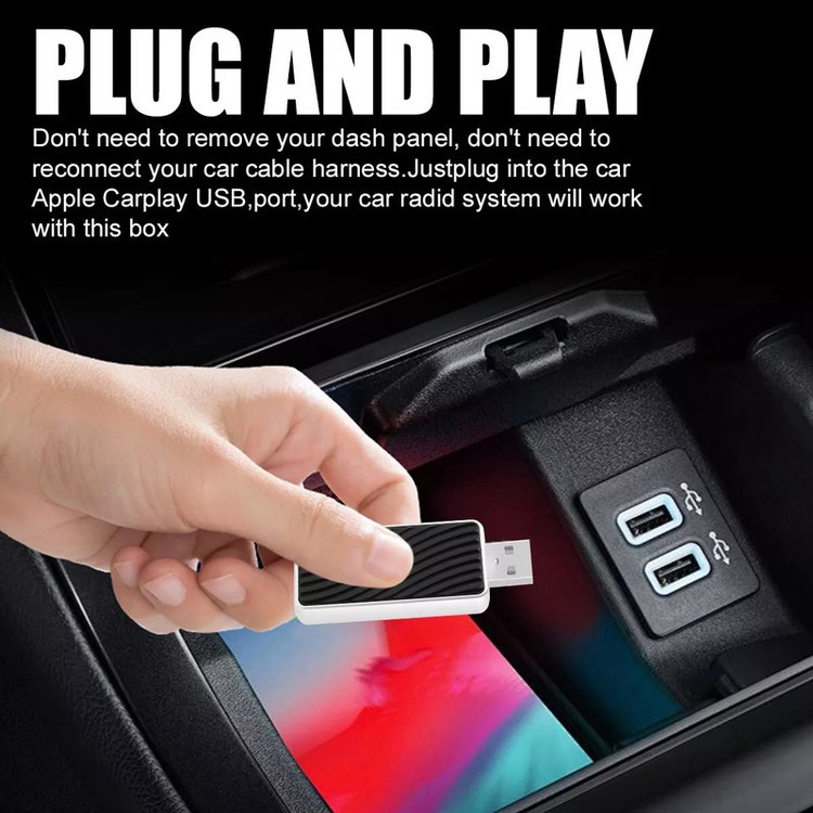 کارپلی و اندروید اتو مدل Wireless P9593 Carplay/Android Auto به همراه مبدل USB به USB-C