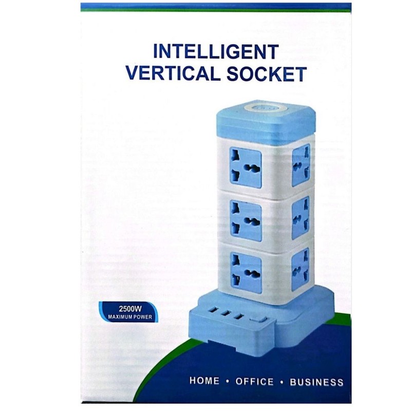 چندراهی برق ایستاده هوشمند ۲۵۰۰ وات مدل Intelligent Vertical Socketبرج با شارژر USB و وایرلس