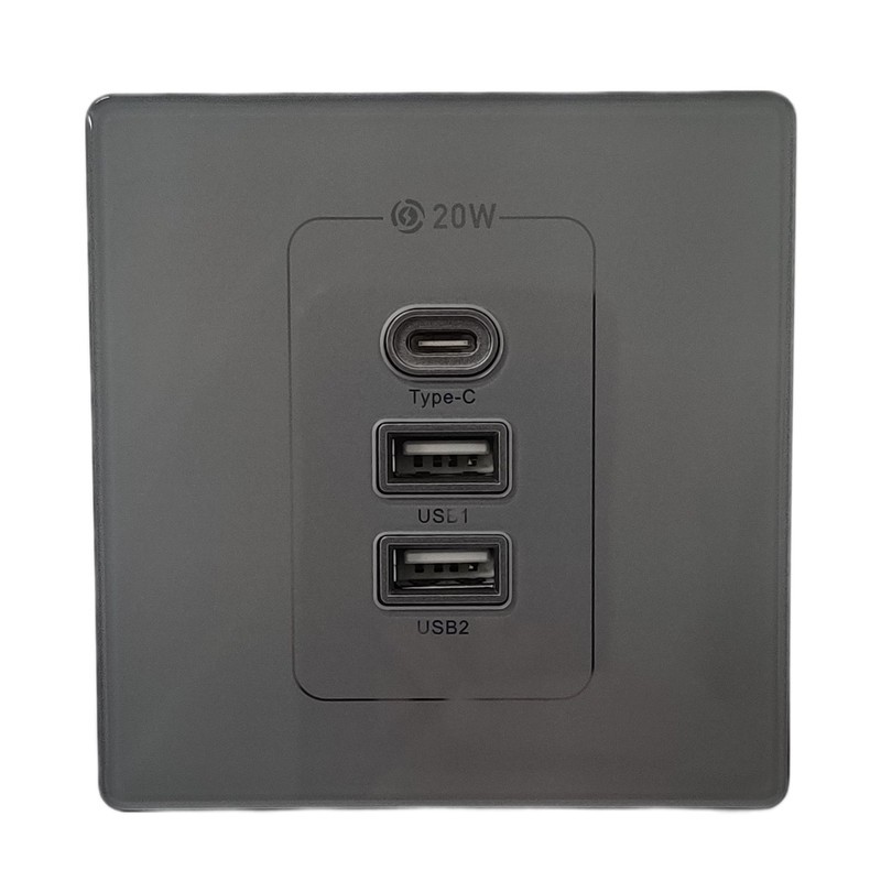 پریز مدل توکار USB-TYPE-C قاب دار