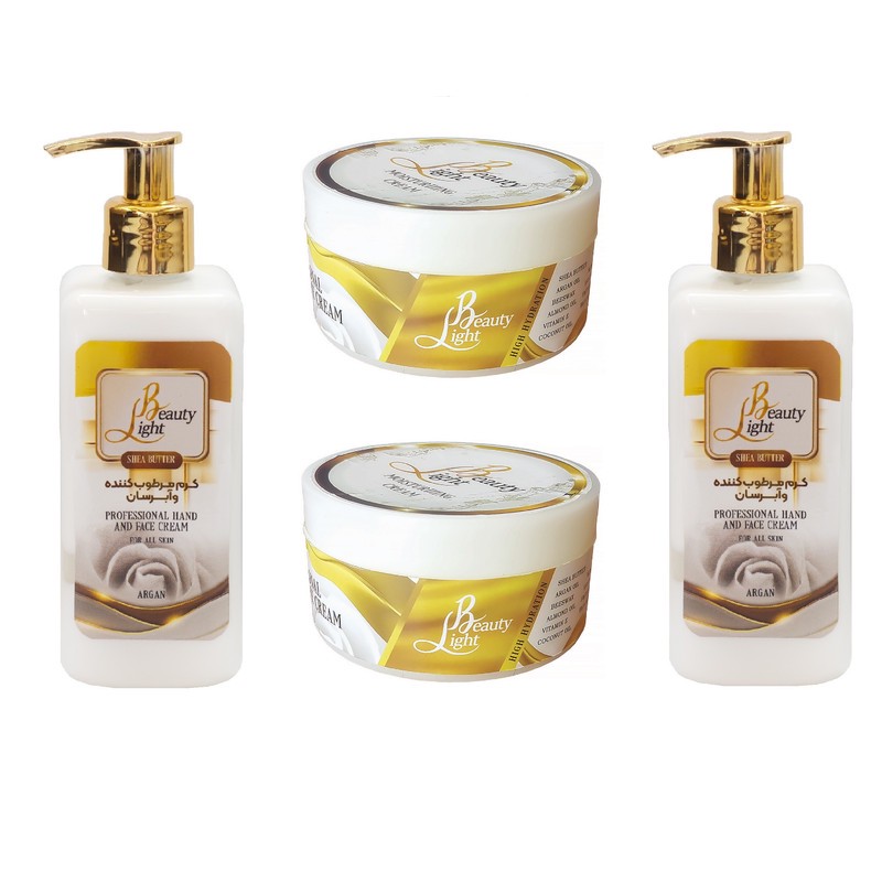 کرم آبرسان لایت بیوتی مدل آرگان شی باتر حجم 250 میلی لیتر مجموعه 2 عددی به همراه کرم آبرسان لایت بیوتی مدل شی باتر آر...