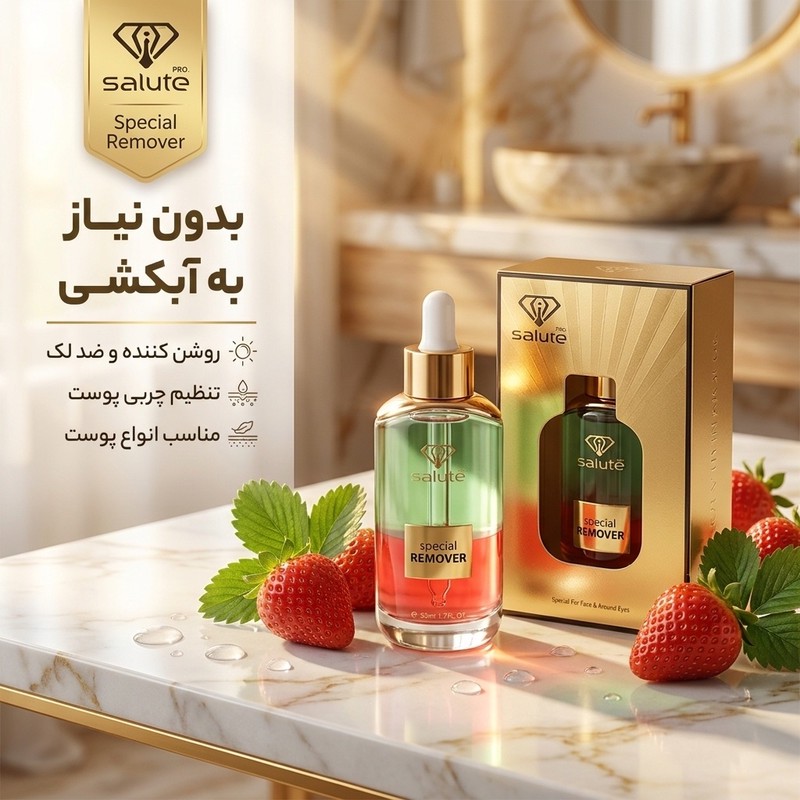 روغن پاککننده آرایش صورت سالوته پرو مدل توت فرنگی مناسب برای انواع پوست حجم 50 میلیلیتر