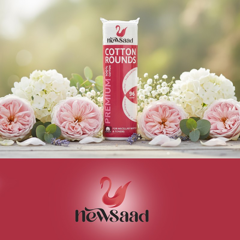 پد پاککننده آرایش صورت نیوساد مدل Cotton-Rounds پنج بسته 96 عددی