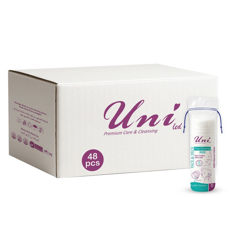 پد پاککننده آرایش صورت یونی لد مدل Ultra Soft چهل و هشت بسته 80 عددی