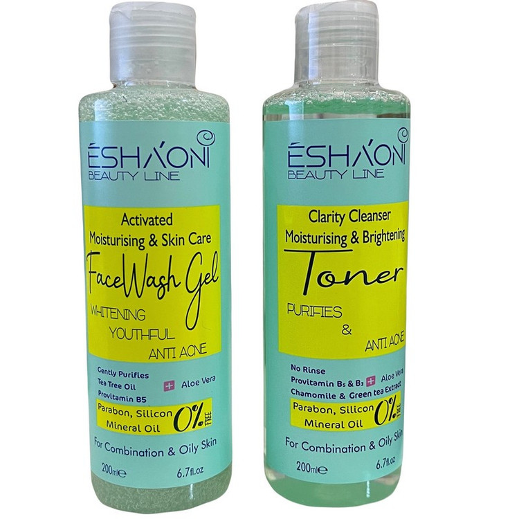 ژل شستشو صورت اشااونی مدل Aloe Vera حجم 200 میلی لیتر به همراه تونر مدل 01