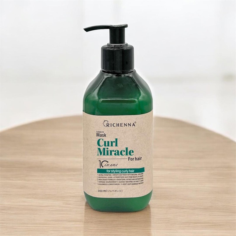 ماسک نرم کننده مو ریچنا مدل curl مناسب برای موی فر حجم 350 میلی لیتر