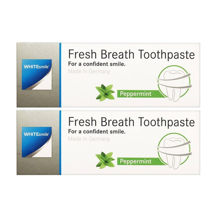 خمیر دندان وایت اسمایل مدل از بین برنده باکتری ها و بوی بد دهان Fresh Breath حجم 75 میلی گرم مجموعه دو عددی