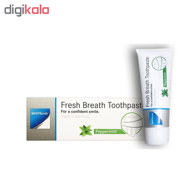 خمیر دندان وایت اسمایل مدل از بین برنده باکتری ها و بوی بد دهان Fresh Breath حجم 70 میلی گرم مجموعه دو عددی