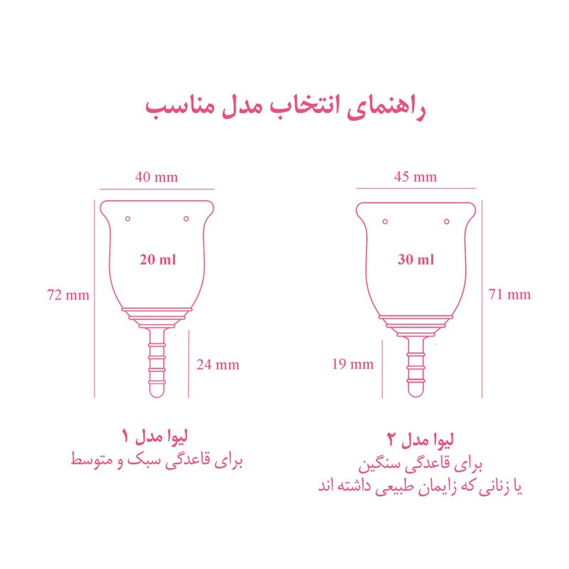 کاپ قاعدگی لیوا فارما سایز کوچک به همراه لیوان کاپ قاعدگی لیوا فارما مدل Mate02