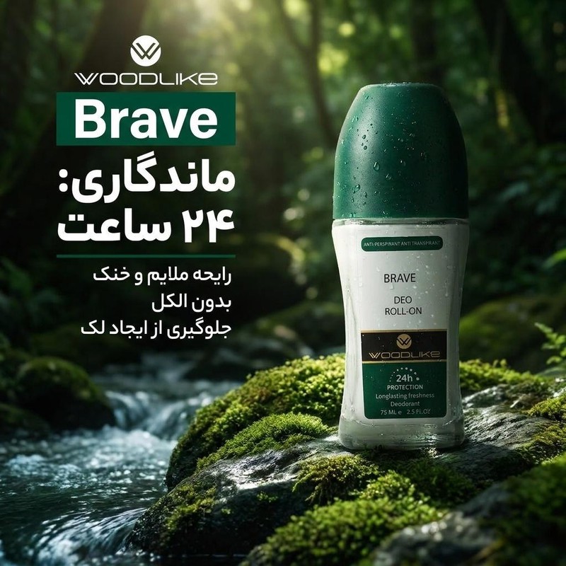 رول ضد تعریق وودلایک مدل Brave حجم 75 میلی لیتر