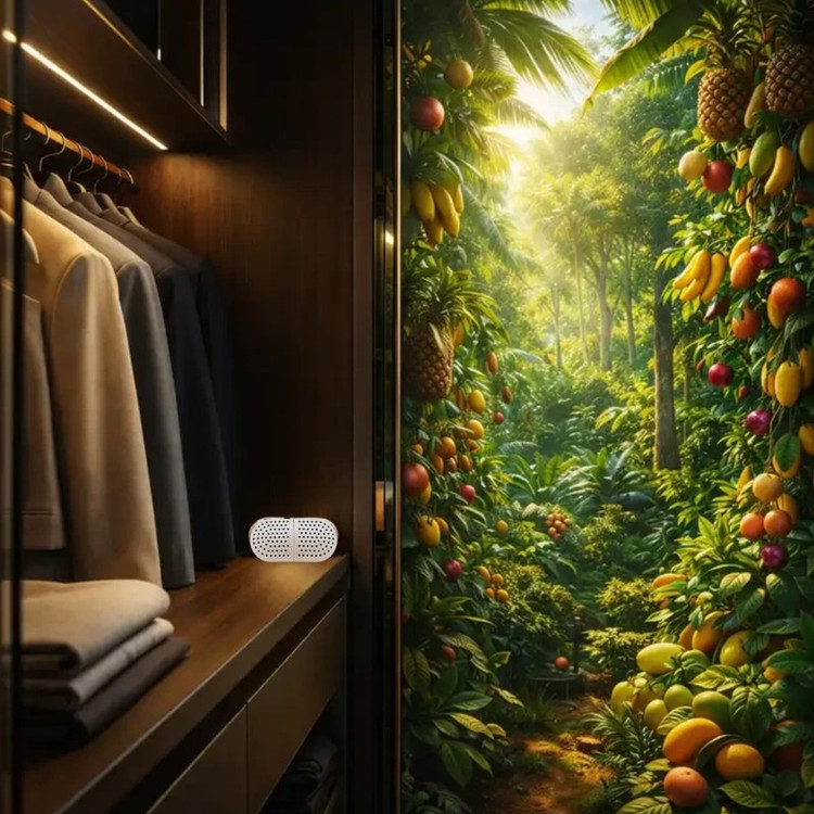بوگیر و خوشبوکننده کوال ایکس مدل CLOSET QUAD ECOSESTEM رایحه تروپیکال میوه های استوایی حجم 600 میلی لیتر بسته 4 عددی