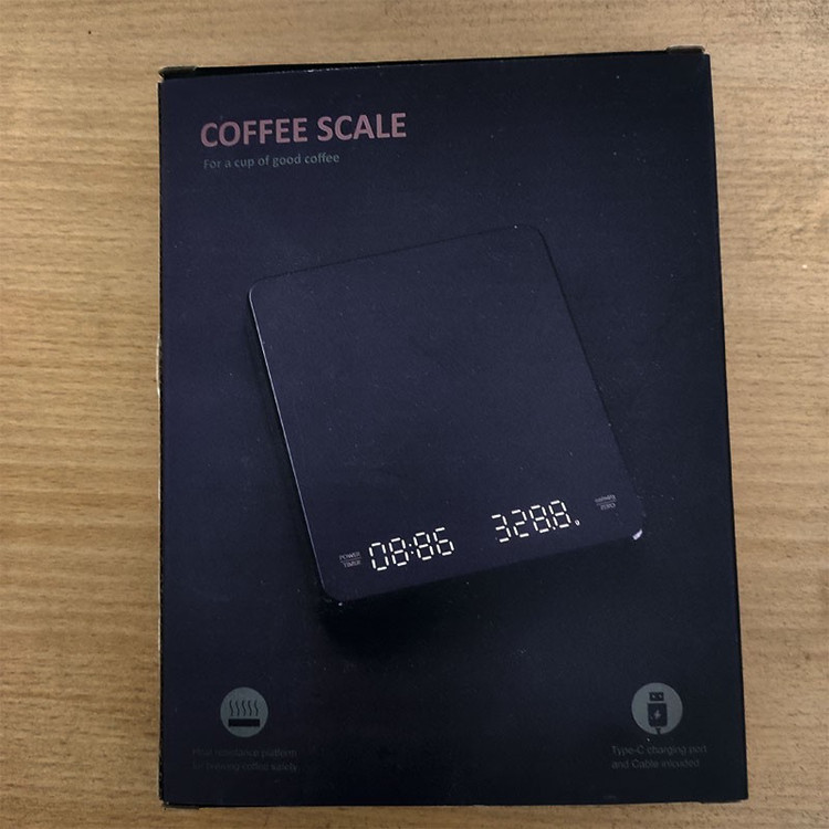 ترازو آشپزخانه دیجیتال مدل تایمردار coffee scale حداکثر ظرفیت قابل اندازهگیری 3 کیلوگرم با دقت اندازهگیری 0.1 گرم