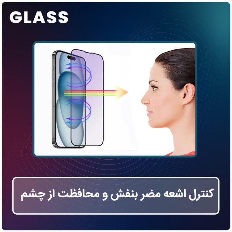 محافظ صفحه نمایش ضد اشعه بنفش گلس مدل Eye Care مناسب برای گوشی موبایل اچ ام دی Pulse Plus