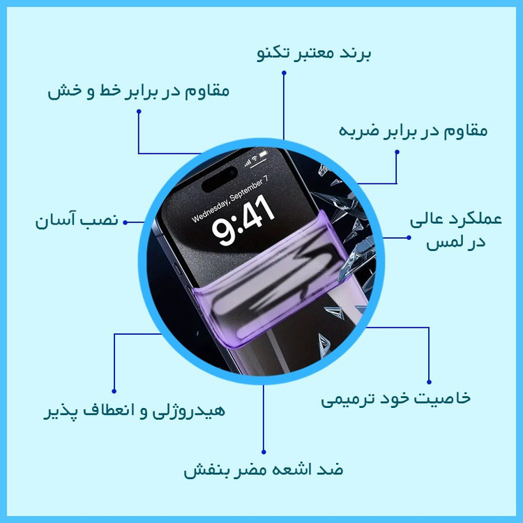 محافظ صفحه نمایش آنتی پرپل تکنو مدل Eye Care مناسب برای گوشی موبایل اچ ام دی Pulse Plus