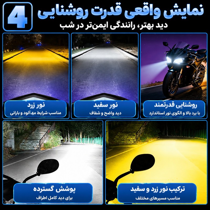 چراغ جلو هدلایت موتور سیکلت مدل دیلایت دار کد BA20D