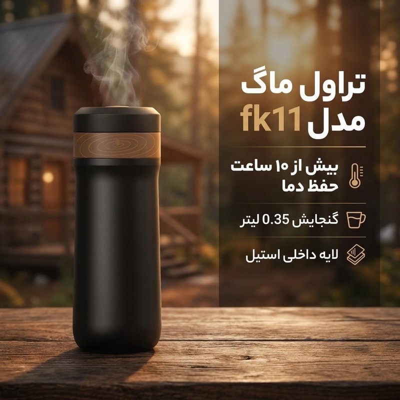 تراول ماگ مدل fk11 گنجایش 0.35 لیتر