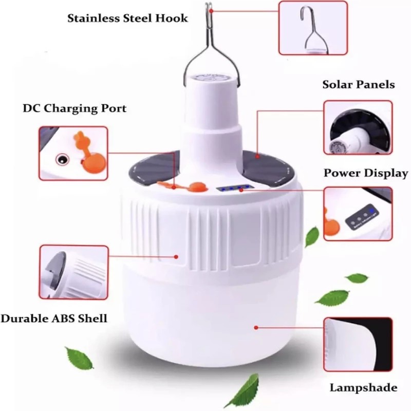 چراغ آویز چادر مدل شارژی کد Led-Bulb-KJ-V56