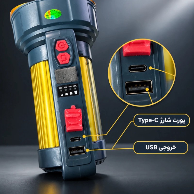 نورافکن دستی اسمال سان مدل کیف دار ZY-S067 با نور مهتابی