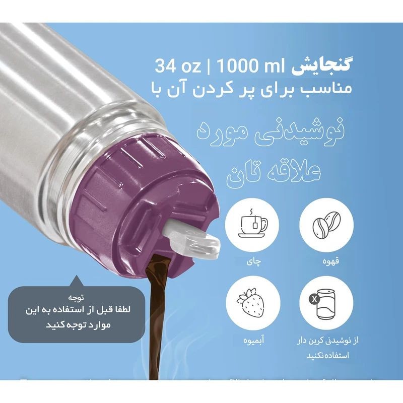 فلاسک میلتون مدل Am-1418 گنجایش 0.750 لیتر به همراه کاور