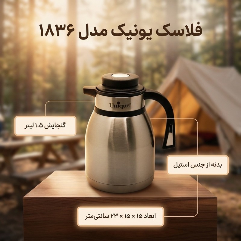 فلاسک یونیک کد 1836 گنجایش 1.5 لیتر