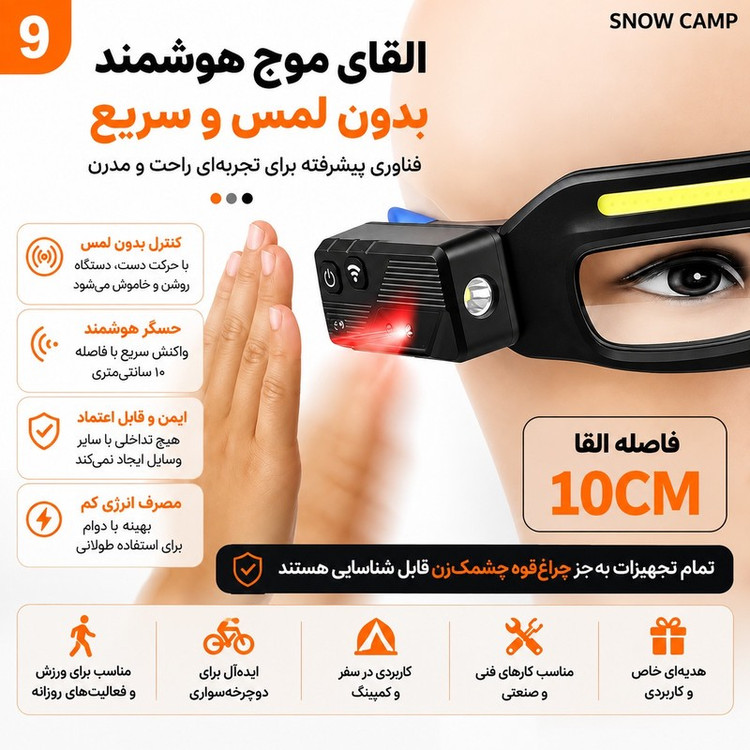 عینک ایمنی اسنو کمپ مدل سنسور دار