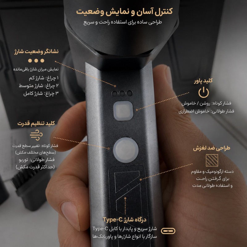 دستگاه دمنده جت فن و جارو شارژی 160 وات 130000 دور در دقیقه سویتو مدل ST-8113