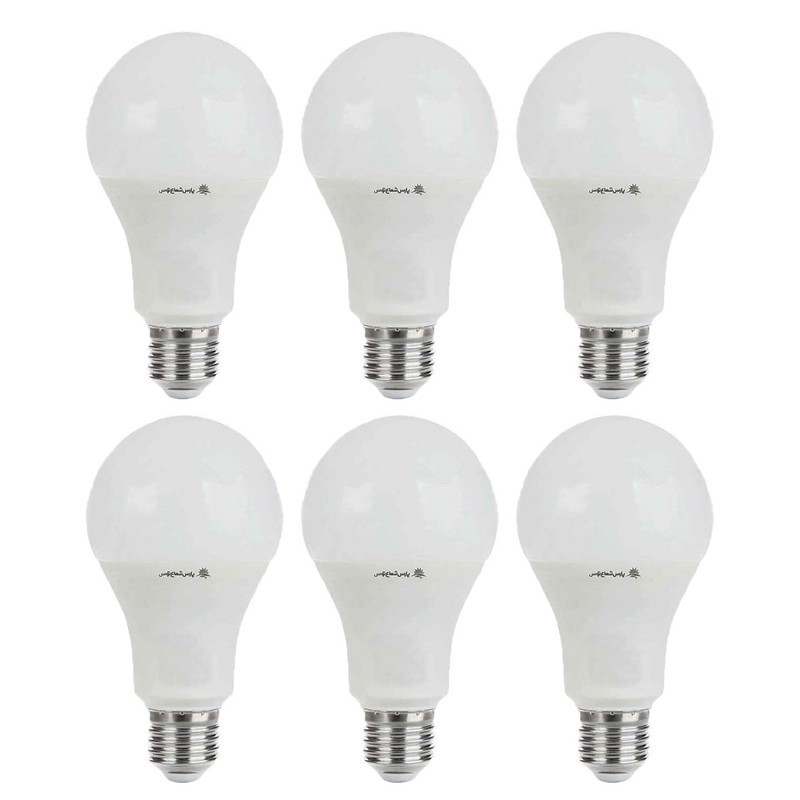 لامپ ال ای دی 15 وات پارس شعاع توس مدل حبابی پایه E27 بسته 6 عددی