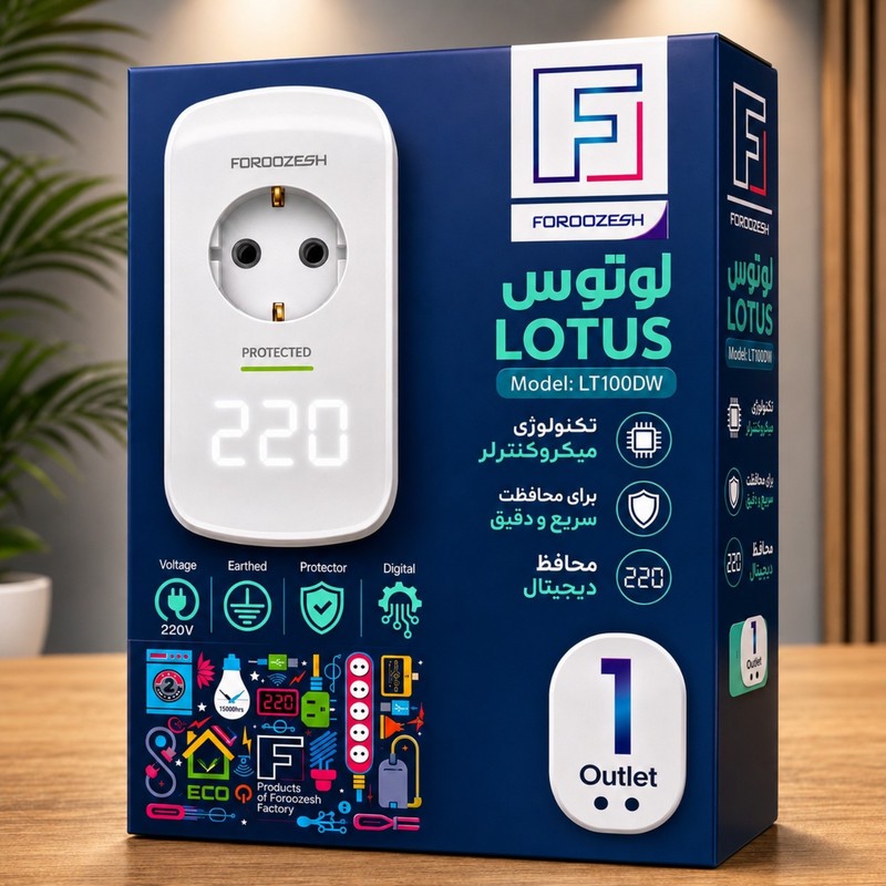 محافظ ولتاژ دیجیتال پکیج فروزش مدل لوتوس هوشمند