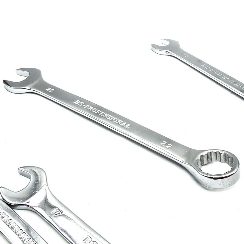آچار یکسر تخت و یکسر رینگی باس مدل 6-22MM مجموعه 12 عددی