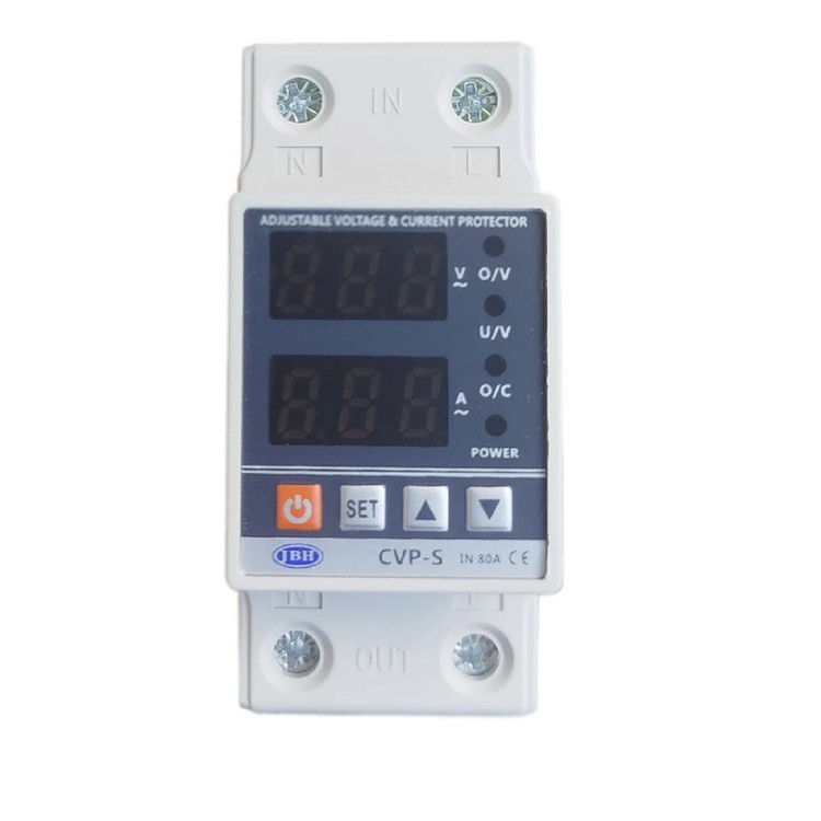 محافظ ولتاژ و جریان تک فاز دیجیتال 80 آمپر جی بی اچ JBH/CVP-S/1PH/80A