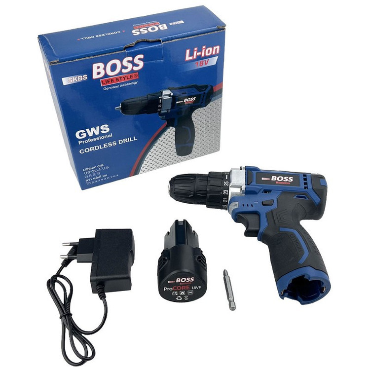 دریل پیچ گوشتی سه نظام 10 میلیمتری 18 ولت باس مدل new Li-ion18v
