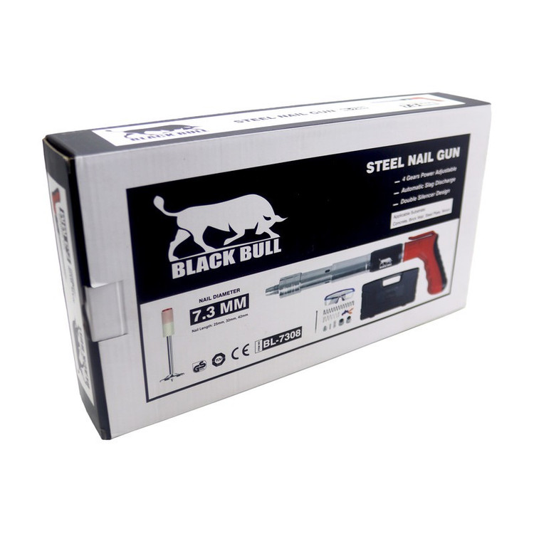 میخ کوب صنعتی بلک بول مدل YP-BL7308-STEEL NAIL GUN سایز 42-25 میلی متر مجموعه 10 عددی