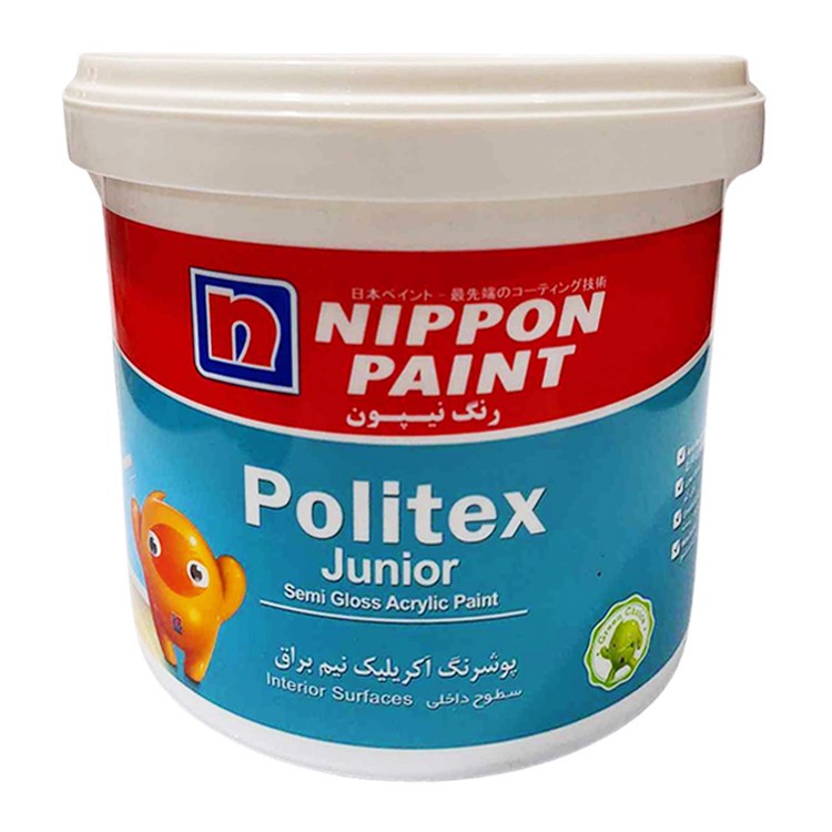 رنگ اکریلیک نیمه براق نیپون مدل politex وزن ۴ کیلوگرم